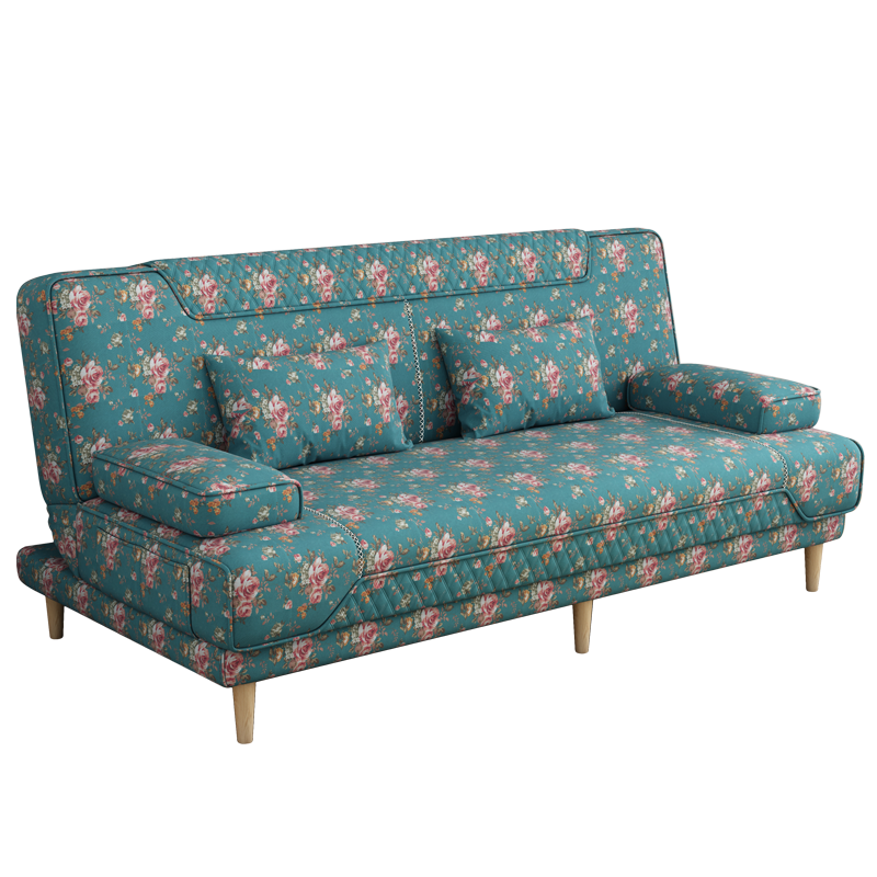 品上凯迪斯 现代简约可拆洗多功能沙发床两用北欧简易出租房布艺懒人可折叠沙发床客厅沙发小户型折叠床两用 蔷薇花 【炫彩乳胶款】升级可拆洗2.0米长1.2米宽