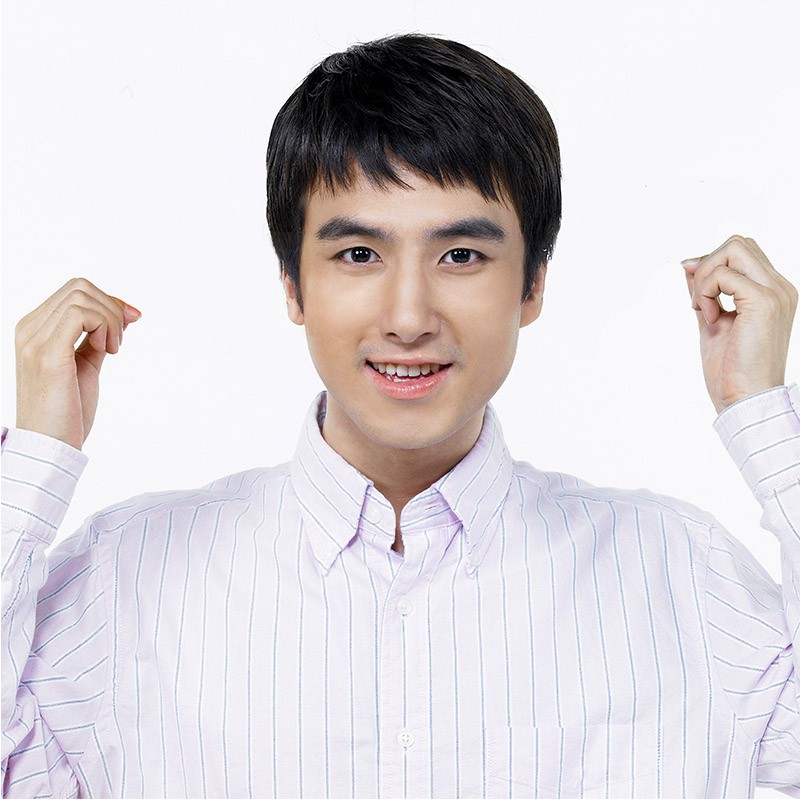 尚美莱 假发男短发真发男士帅气发型真人发丝寸头平头青中年全头套