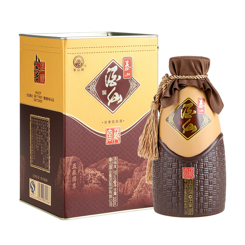 泰山牌泰山酒仙窖藏 小窖佳酿 39度浓香型白酒 单瓶 500ml