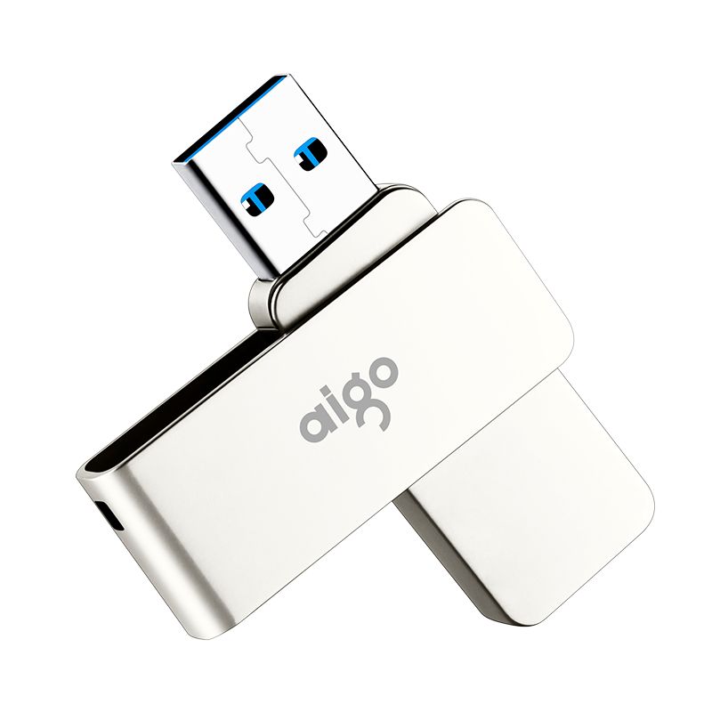 爱国者（aigo）USB3.2 U盘 U330金属旋转系列 新升级读速200MB/s 快速传输出色出众支持定制银色 32G【USB3.2金属旋转】