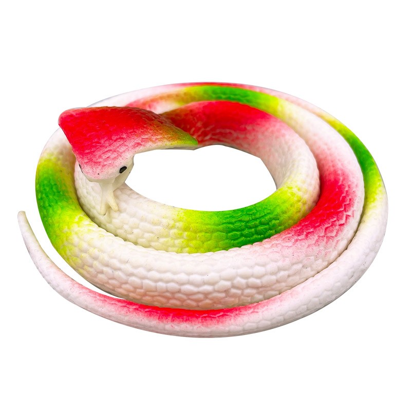 儿童仿真眼镜蛇小玩具恶搞整蛊道具男孩软胶假蛇动物模型 白色眼镜蛇