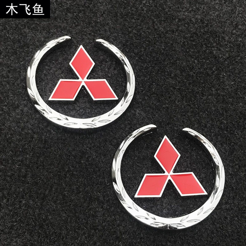 翼神劲炫奕歌欧蓝德汽车侧标金属车标贴3d立体改装饰车贴 三菱侧标1个