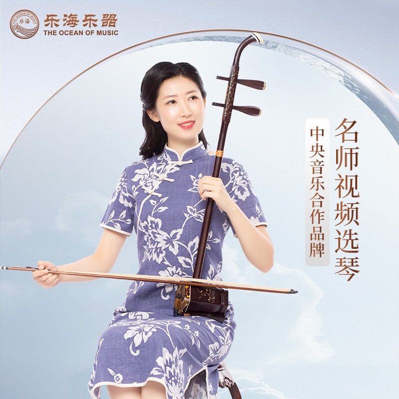 乐海（THE OCEAN OF MUSIC）二胡乐器微凹黄檀木材质原木色飞花点翠图案老红木演奏二胡QE27FH怎么看?