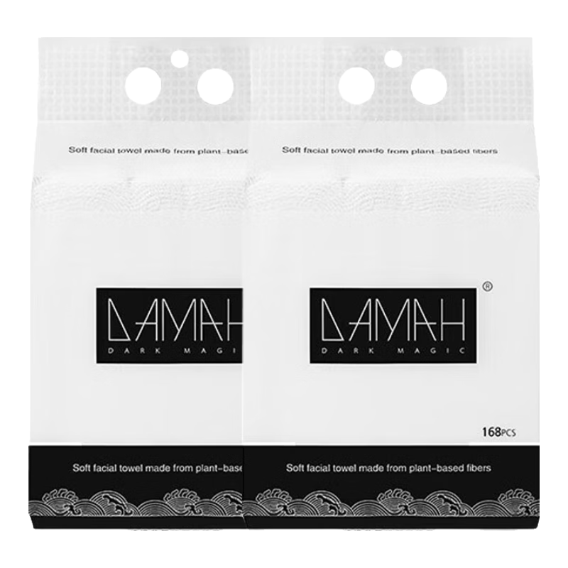 百亿补贴:DAMAH DARK MAGIC黑魔法悬挂抽取式洗脸巾一次性加厚擦脸巾洁面巾大容量168片*2包79元