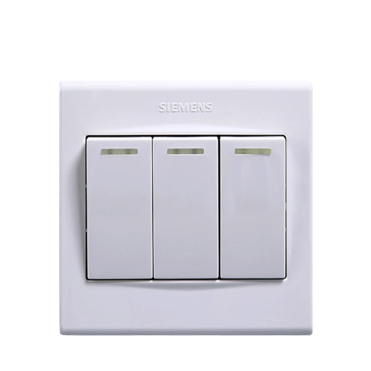 西门子开关插座面板三开双控开关荧光品宜系列雅白 86型电灯开关