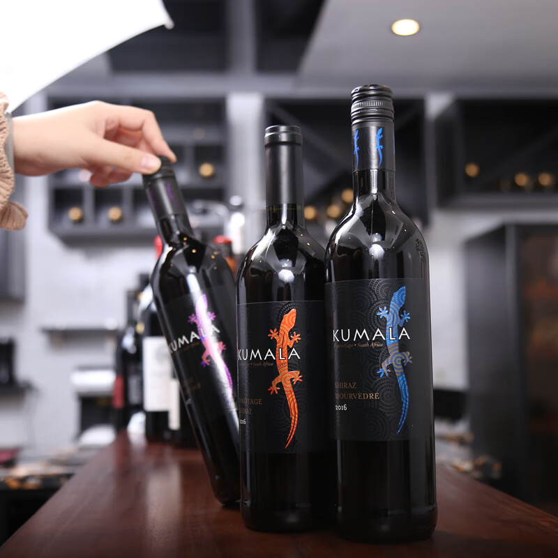 柳泽南非kumala库玛拉珍藏炫彩橙壁虎皮诺塔吉西拉红葡萄酒西开普单瓶