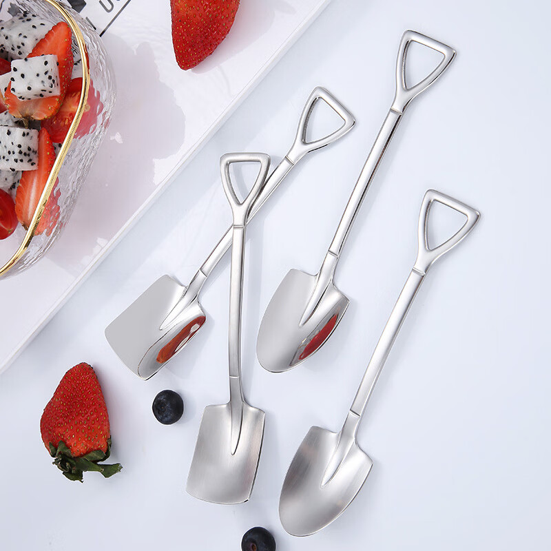 儿童水果叉子304不锈钢西瓜勺子 食品级长柄精致水果挖勺铁锹套装 水果叉子【304不锈钢】 1只装