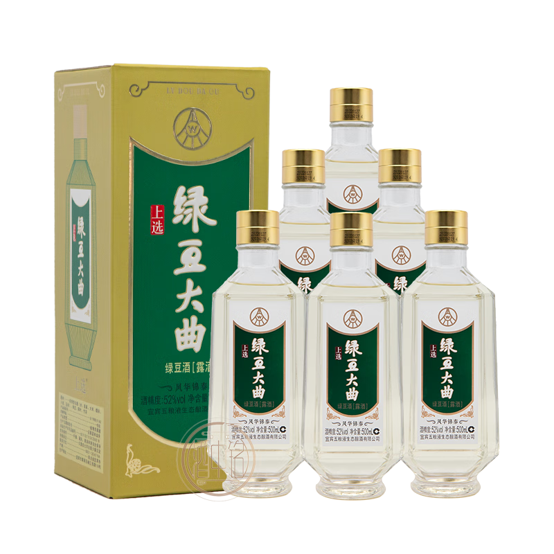 五粮液(wuliangye)宜宾五粮液生态酿酒 绿豆大曲 52度浓香型绿豆酒500