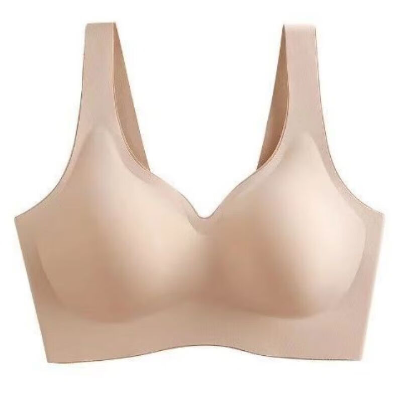 QIANFULAI泰国无痕内衣女无钢圈夏薄款聚拢收副乳运动背心睡眠文胸美背透气 肤色 XL(建议130-145斤)