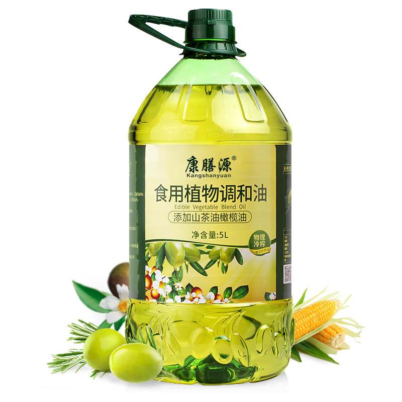 康膳源 食用油 油橄榄茶油食用植物调和油5L 物理压榨