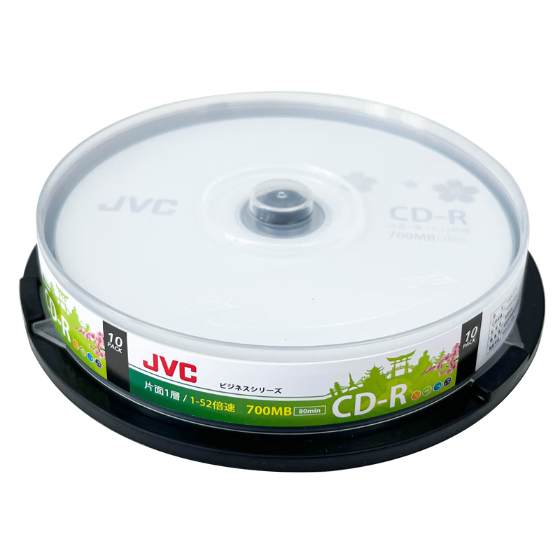 ��ΰ����JVC�� CD-R ����/��¼�� 52��700MB �칫ϵ�� Ͱװ10Ƭ �հ׹��� 10.4Ԫ