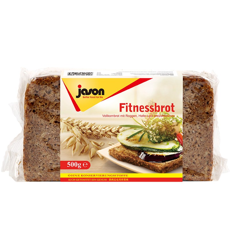 捷森（jason） 德国原装进口捷森Jason全麦黑麦面包粗粮吐司代餐早餐 燕麦面包500g（22年6月生产）
