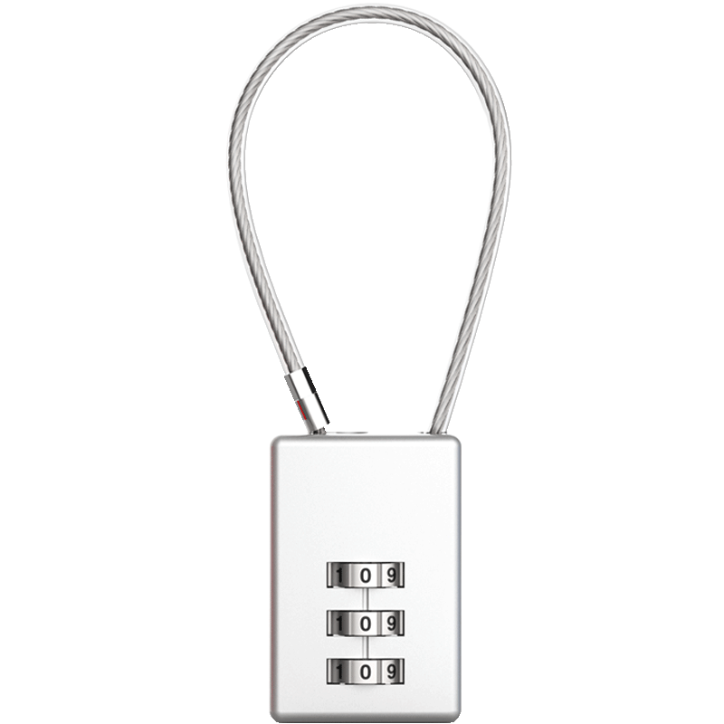 RESET小密码锁挂锁头盔钢缆锁行李箱包锁背包储物柜门锁 灰色30cm 02U
