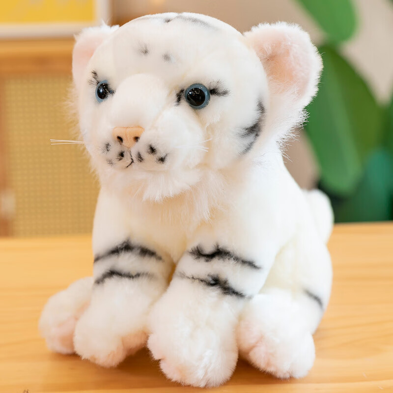 小老虎公仔可爱毛绒玩具生肖东北虎玩偶白虎布娃娃萌生日礼物 白色 18