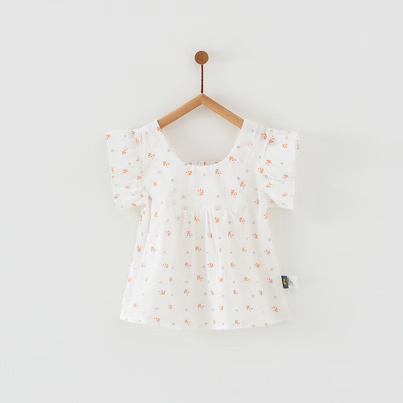 童泰夏季11月-4岁婴儿女宝宝背心上衣T32S218N 白色 100cm