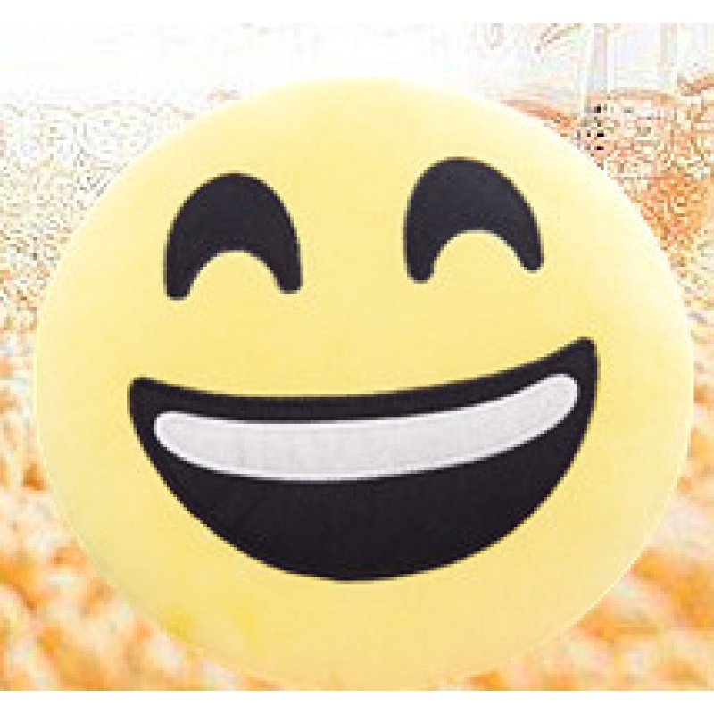 萌萌哒qq表情毛绒玩具抱枕靠垫emoji情人节女友男友闺蜜生日礼物 大笑