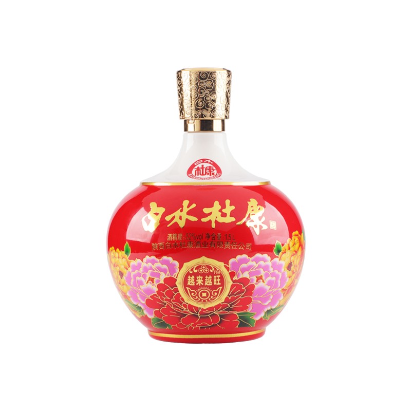 白水杜康越来越旺红瓶白酒纯粮食坛子酒 52度 1.5L 2瓶 浓香型