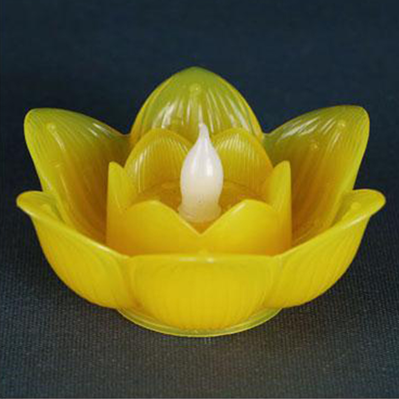 圆通礼品  蜡烛灯供佛led酥油灯莲花心灯七彩节庆电池许愿灯 莲花款