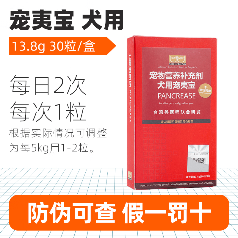 【现货速发】宠夷宝胰宝胶囊宠物狗狗胰腺炎药胰宝狗宠夷宝猫台湾宠胰
