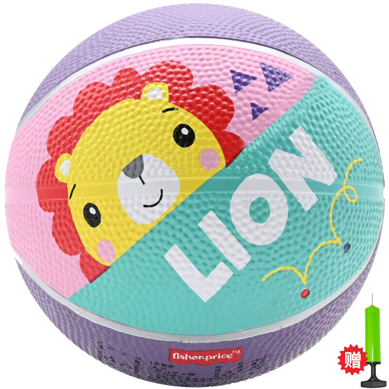 费雪（Fisher-Price）儿童玩具球12cm 小皮球拍拍球幼儿园橡胶篮球粉紫生日礼物礼品