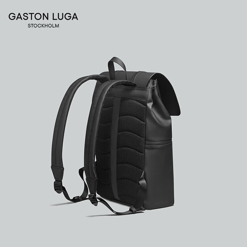 GASTON LUGA电脑双肩包13英寸大容量书包男旅行背包防泼水百搭户外包包典雅黑