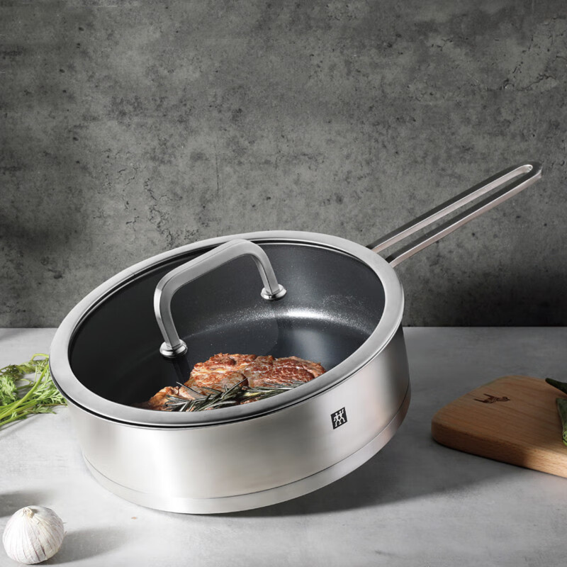双立人(zwilling)moment系列涂层煎锅单柄平底锅具不粘锅不锈钢牛排锅