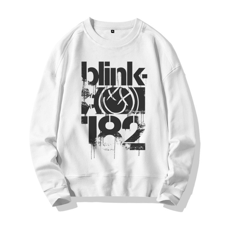 格宝特摇滚朋克blink-182印花联名圆领春秋无帽衫卫衣男女初高中大学
