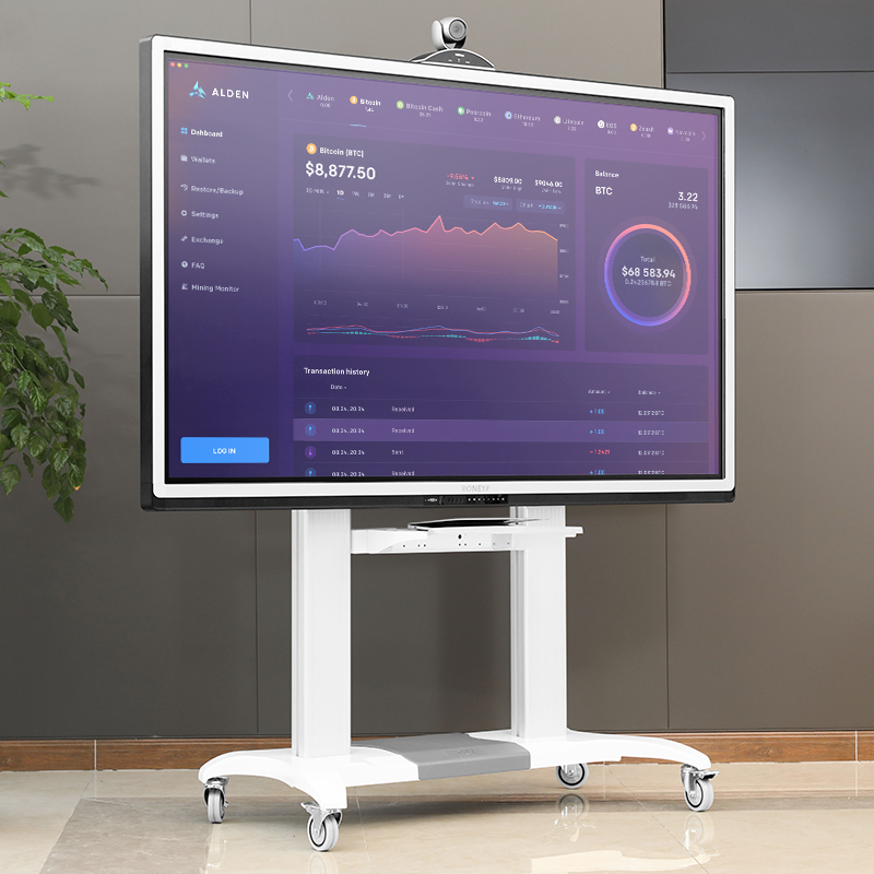 nb cf100机移动推车落地触摸屏一体机支架70/80/100英寸 黑色