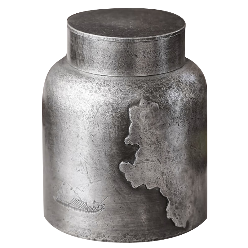 斑錫·龍錫罐一修作品如是茶倉純錫茶葉罐手工錫制復(fù)古密封罐儲(chǔ)茶罐