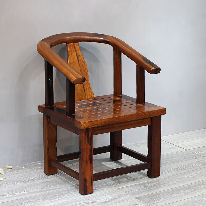 妥祥 老船木圈椅全实木太师椅明清复古官帽椅中式喝茶主椅子