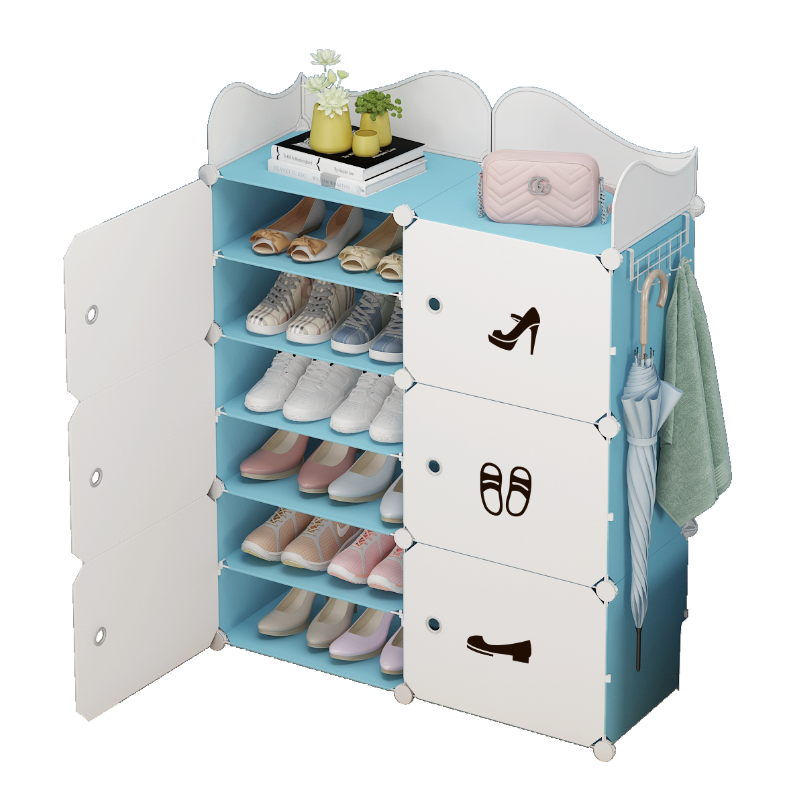 蔻丝 鞋架多层储物宿舍门口小柜子收纳鞋柜 2列8层