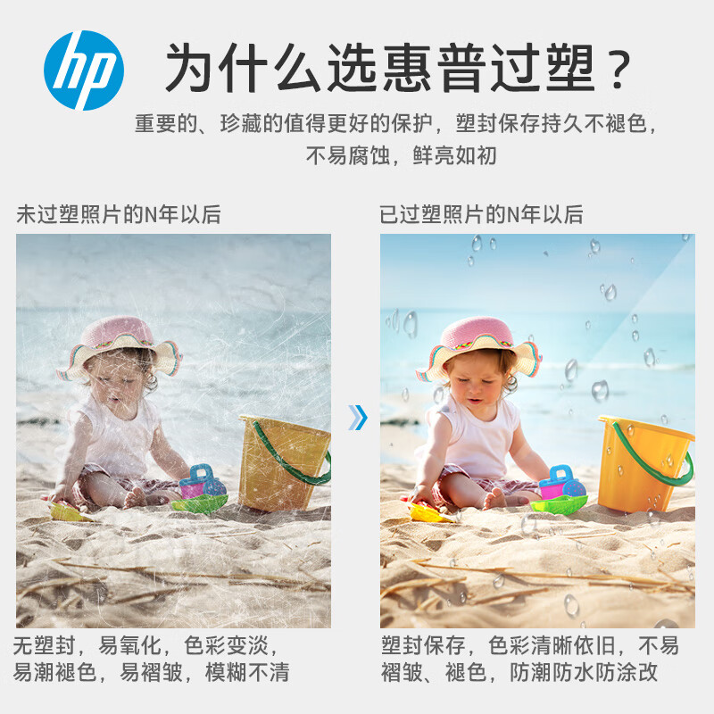 HP惠普 A4文件照片塑封机 非真空包装机 小型家用过塑机 预热提醒快速过胶覆膜机多尺寸塑封LW0401