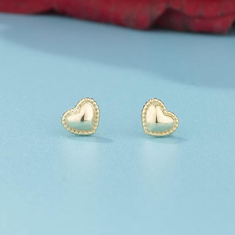 新款甜美爱心耳钉韩版时尚女款百搭耳环冷淡风森系学生耳饰品 es521