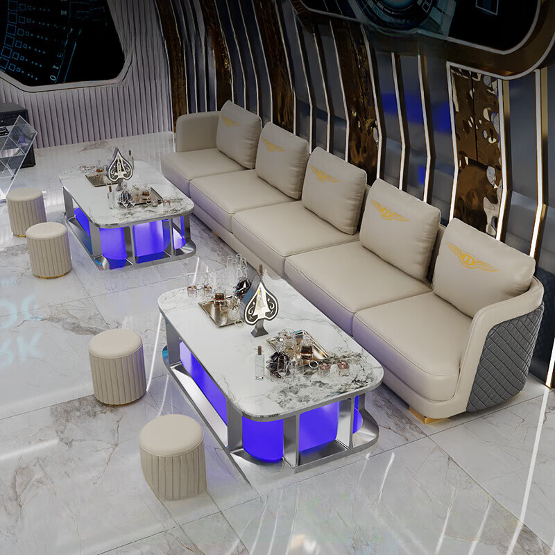 绿野客2024新款ktv沙发k房包厢u型l转角酒吧卡座高端ktv沙发茶几组合