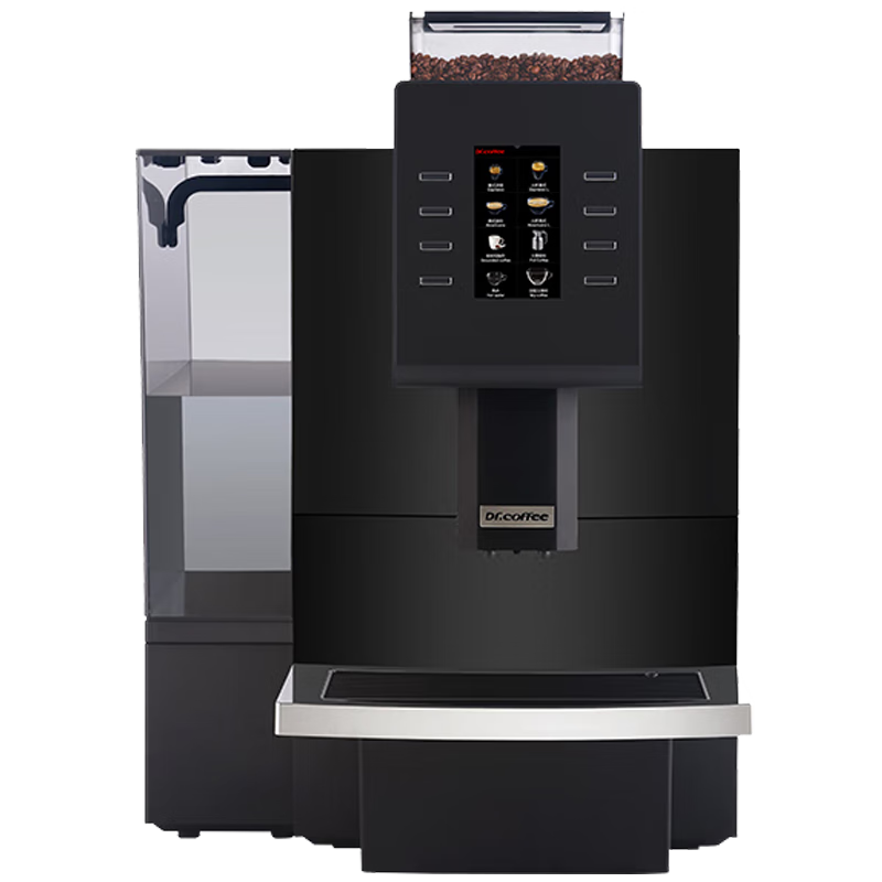咖博士（Dr.coffee）F09全自动咖啡机触屏一键磨豆意式浓缩商用咖啡机自动清洗美式咖啡机奶茶店咖啡店办公室酒店餐厅 F09-Big黑色