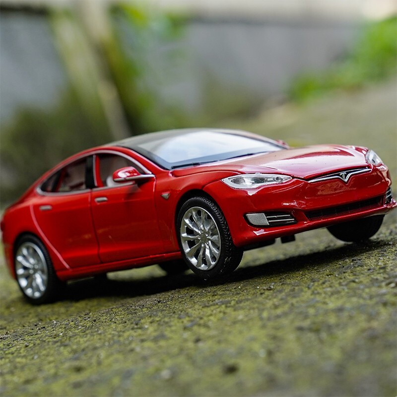 驰誉玩具车特斯拉 model S汽车模型1/32仿真合金轿车儿童男孩玩具汽车生日礼物图片