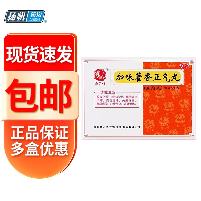 加味藿香正气丸 3g*10袋水丸 头痛昏重 脘腹胀痛呕吐泄泻老牌子 1盒装