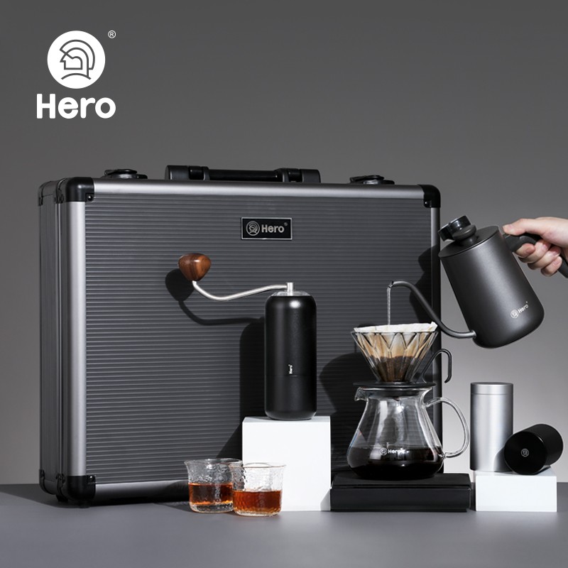 Hero量子箱手冲咖啡壶套装咖啡滤杯家用手磨咖啡机滴漏过滤器礼盒