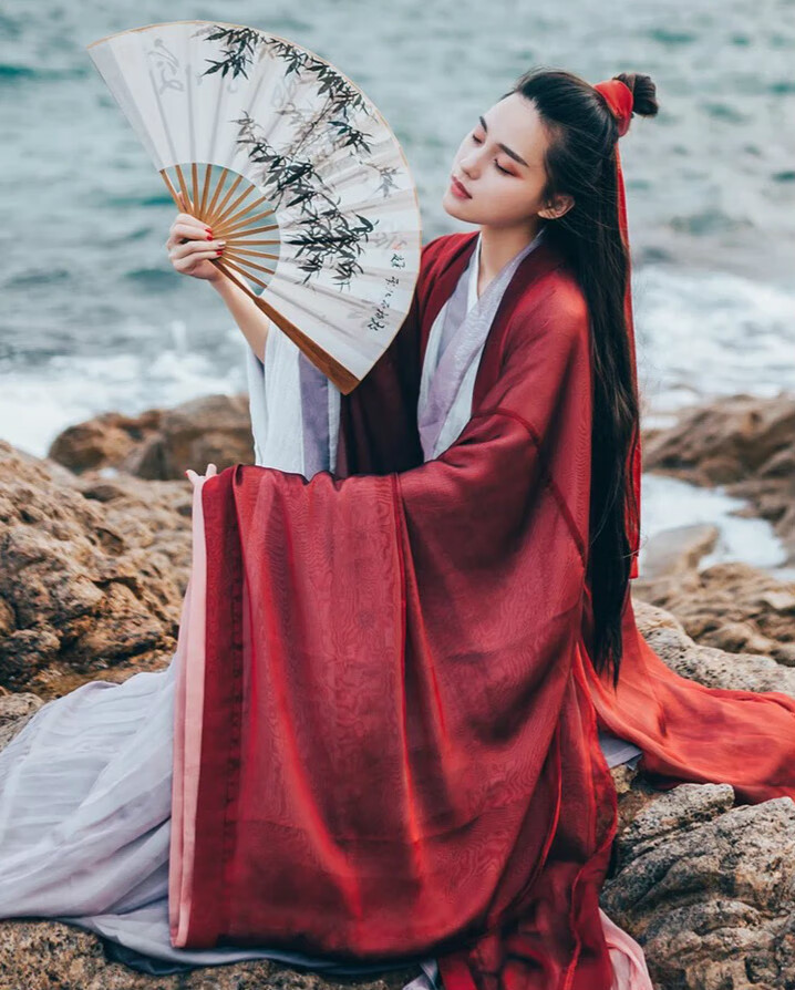 鹤舞清风汉服女古装服装仙女复古交领魏晋风汉服女大袖衫齐腰襦裙清新
