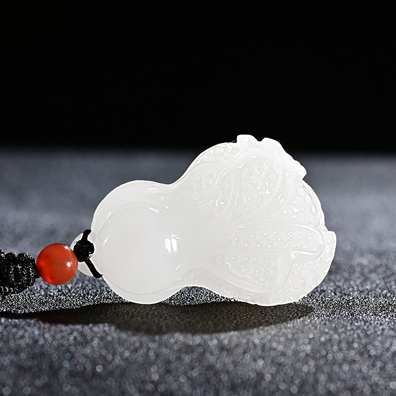 珠玥珠宝和田玉羊脂玉白菜吊坠百财挂件男女款白玉石玉器玉坠项链送礼