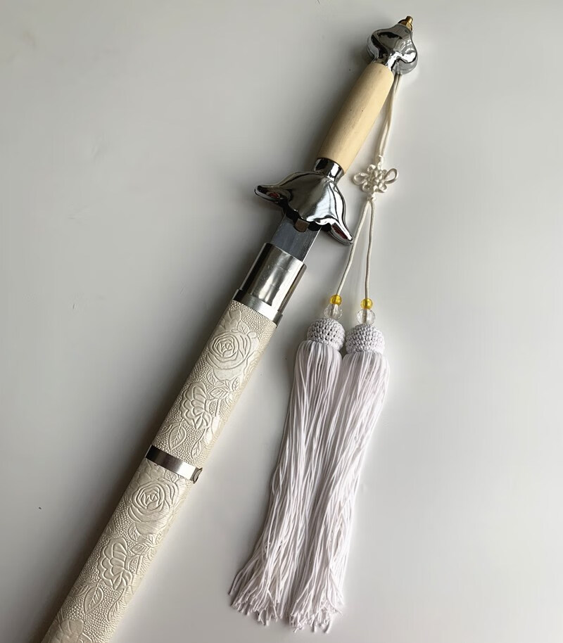 信莱域白色太极剑晨练武术表演训练软剑响剑舞蹈拍照古装儿童未开刃