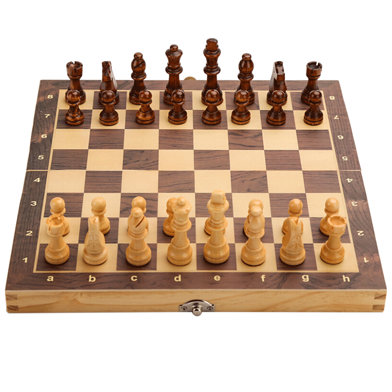 zoci国际象棋实木磁性儿童大号折叠棋盘小学生比赛套装 中号磁性29cm