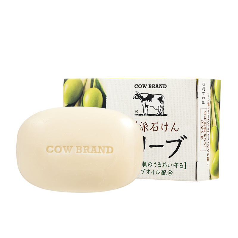 吉百事（Kappus）牛乳石碱香皂日本进口牛乳石碱米糠橄榄皂洁面皂洗脸皂洗手沐浴皂 牛牌cow橄榄皂【4块】