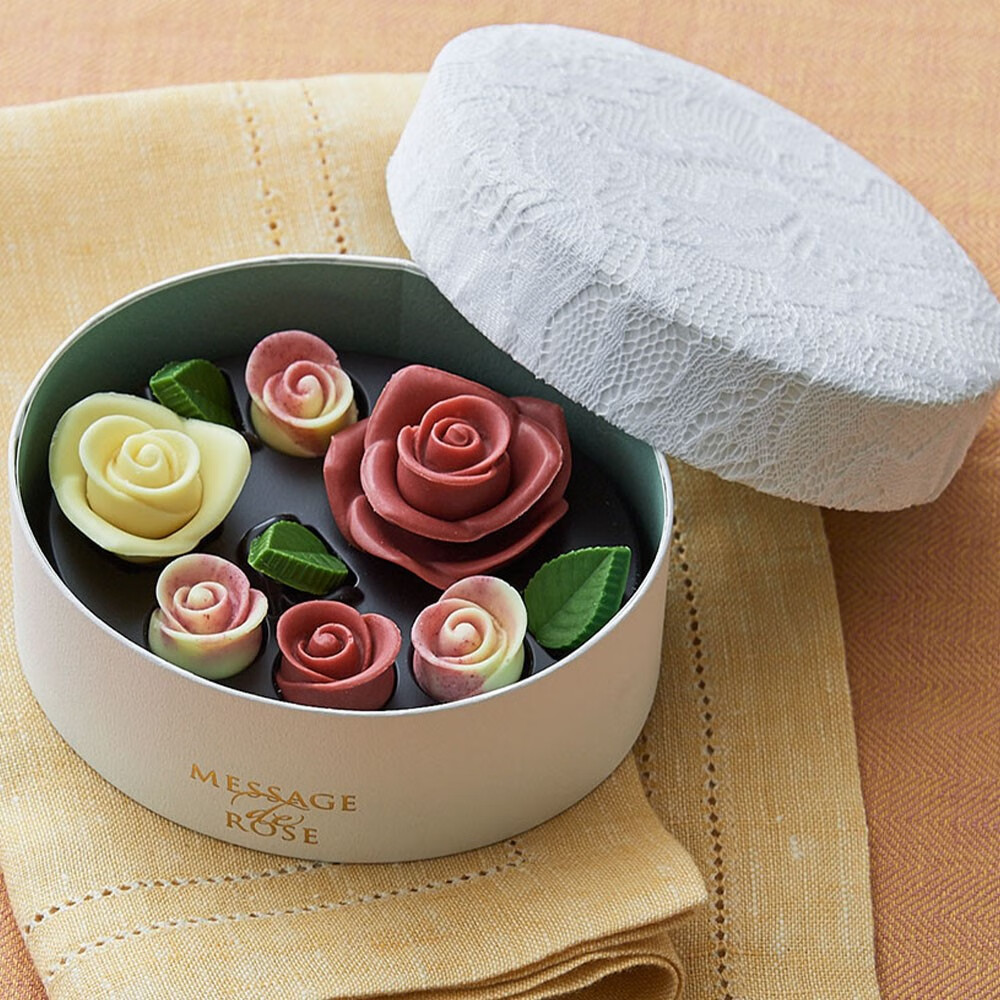 茗茹2023 日本 message rose 玫瑰花手工巧克力礼盒送女朋友情人 小