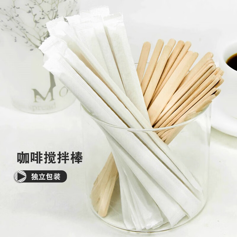 索可纳(socona)【赠品】一次性咖啡奶茶木质搅拌棒 独立包装50支 赠品