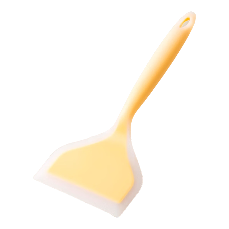 雙槍硅膠鍋鏟耐高溫烙餅勺玉子燒家用炒菜不粘鍋平鏟煎鏟食品級 檸檬黃玉子燒鏟【食品級硅膠】