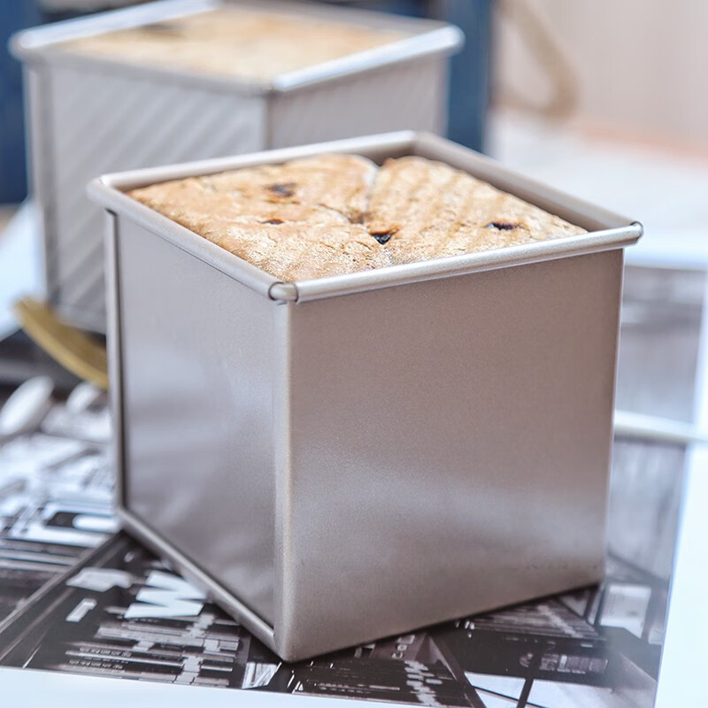 学厨 吐司模具正方形低糖节能平纹滑盖吐司盒 250g不粘土司盒面包模具