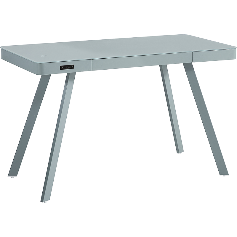 林氏木业现代简约电脑桌家用卧室靠墙小户型写字桌BG001【灰绿色】A电脑桌