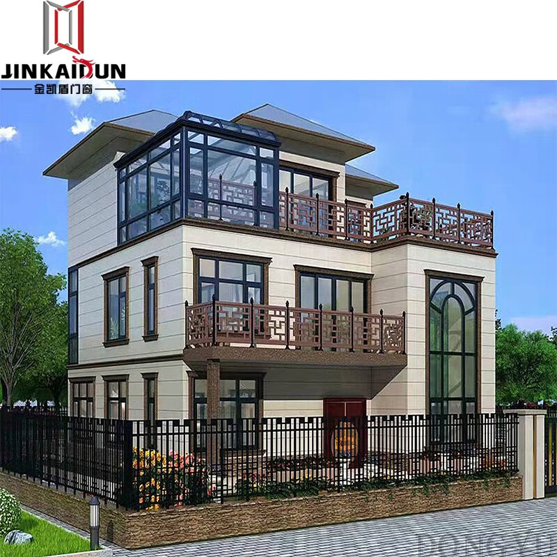 金凯威盾断桥铝人字顶阳光房上海杭州南京欧式露台别墅玻璃房定制约