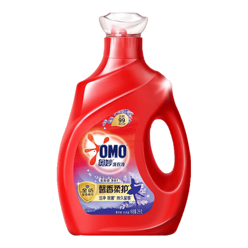 奥妙（OMO）全自动薰衣草酵素洗衣液4斤含金纺馨香精华99%除菌 持久留香护衣